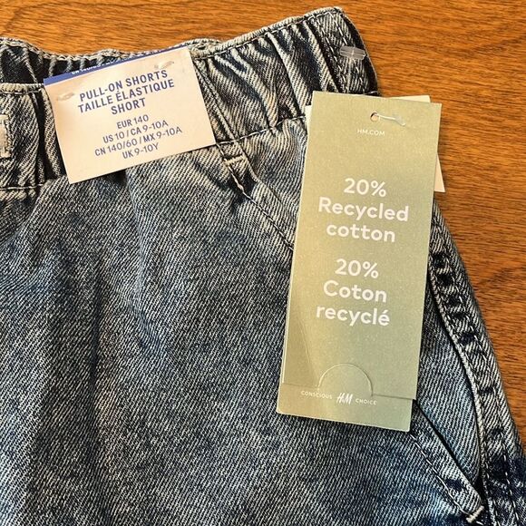 NWT H&M Light Wash Youth Jean Shorts - Picture 2 of 7